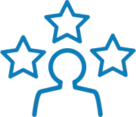 illustration of person with three stars overhead