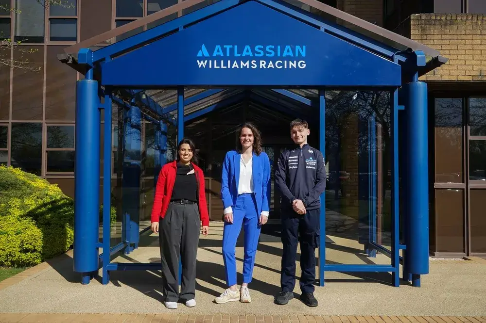Three of Williams Racing's early careers students.