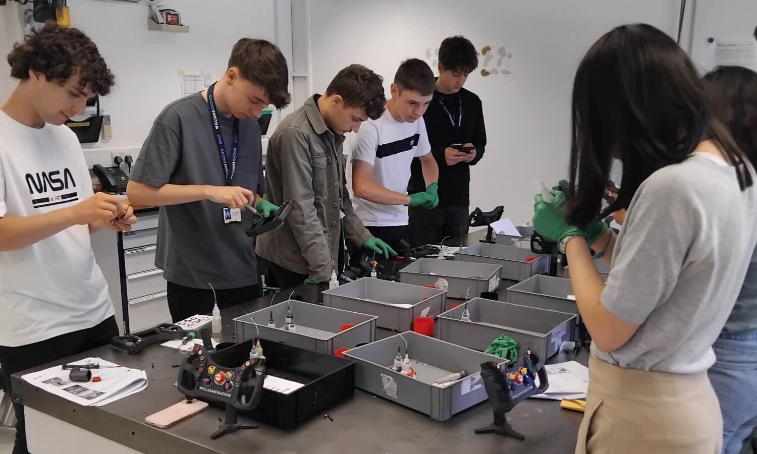 work experience students in the Williams factory