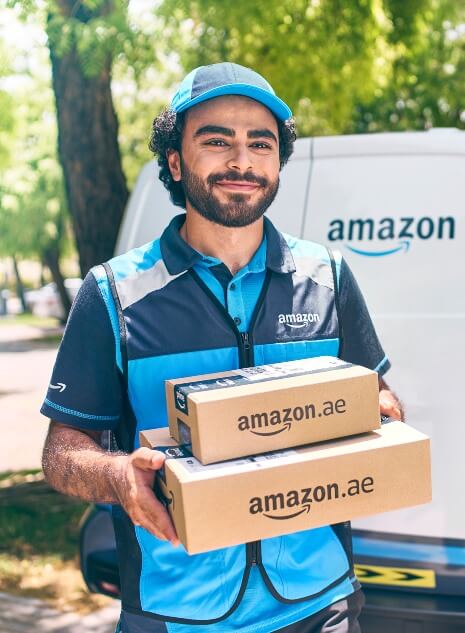 Staff member making a delivery