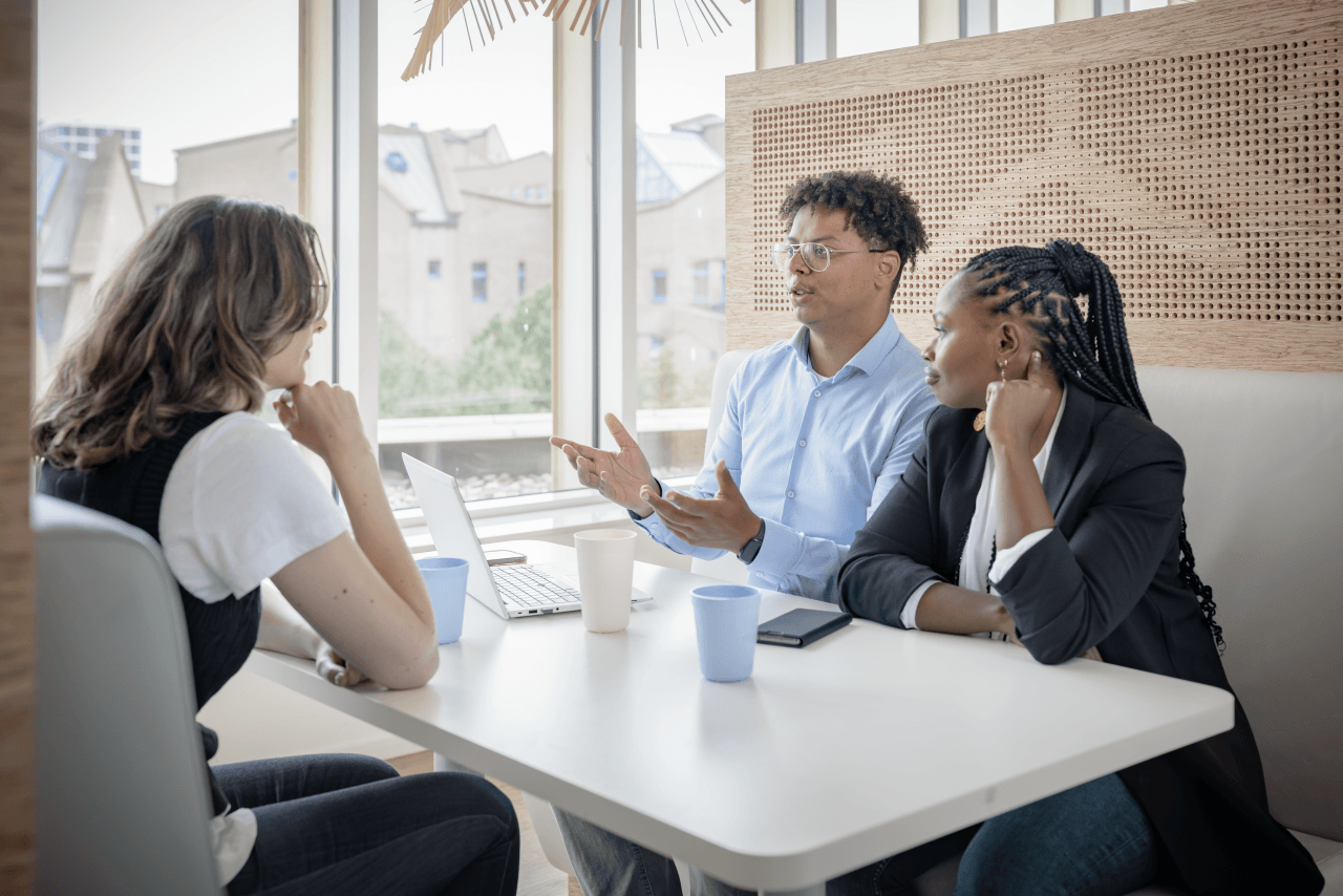 Young people sitting together