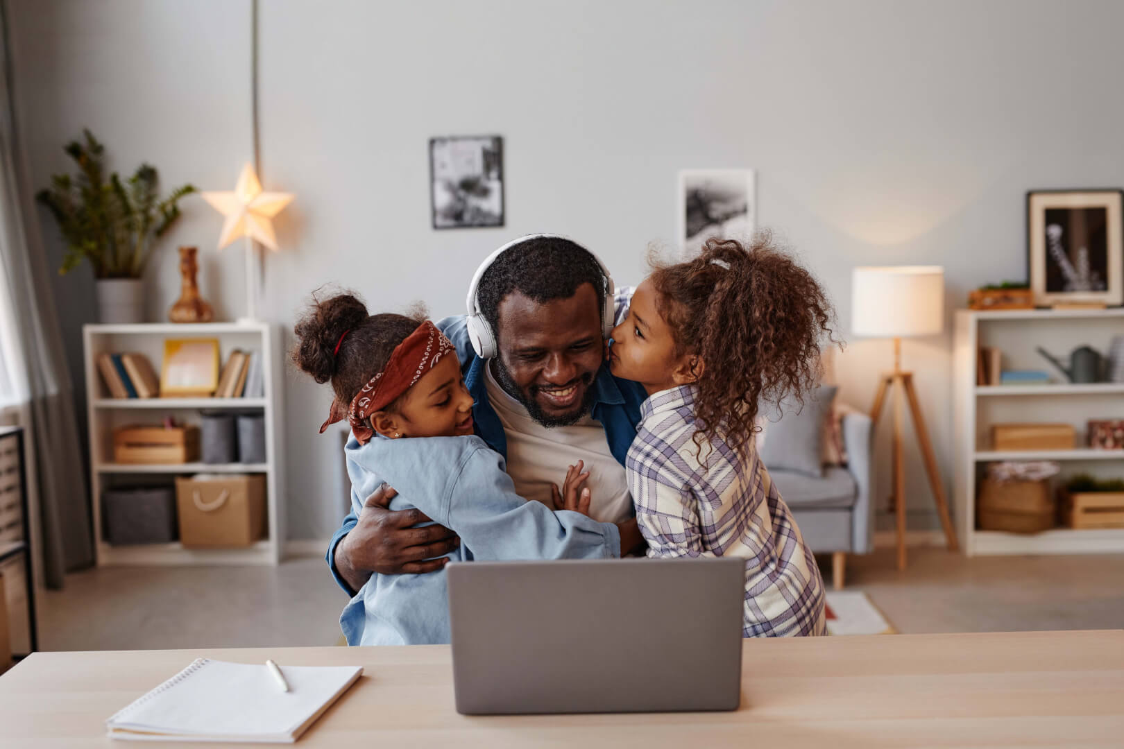 An image of a person and child working together