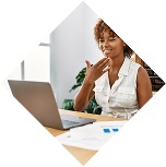 A picture of a woman performing sign language